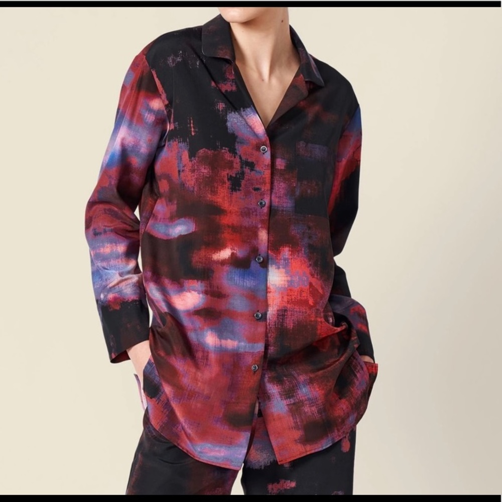 Altuzarra juniper berry strokers blouse